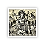 Detailed Ganesha  Sticker (Peel N' Stick)